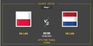 Vòng Chung Kết EURO Ba Lan - Hà Lan Vào 20H00 Ngày 16/6